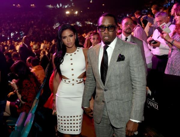 Model Cassie Ventura (L) and Sean "Puff Daddy" Combs pose ringside at "Mayweather VS Pacquiao" presented by SHOWTIME PPV And HBO PPV at MGM Grand Garden Arena on May 2, 2015 in Las Vegas, Nevada.