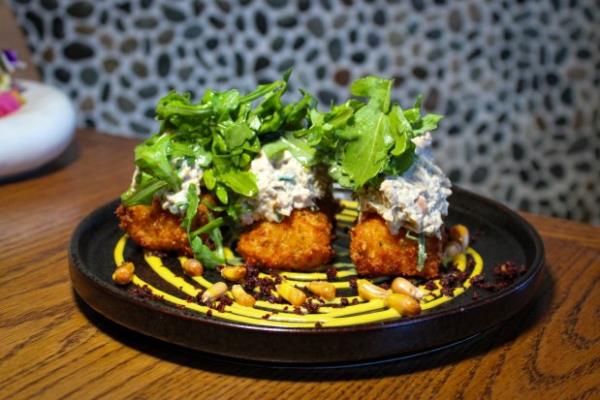 Causa croquettes at Jora, a Peruvian restaurant located in Long Island City, Queens. (Kaitlyn Rosati for New York Daily News)