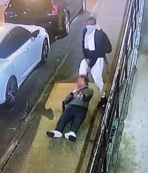 A man was caught on video putting a belt around a woman's neck and dragging her between two cars wher<em></em>e he sexually assaulted her in the Bronx on May 1, 2024. The man, who appears to have a white towel wrapped around his face, crept up behind the 45-year-old victim as she walked on a sidewalk near the corner of E. 152nd St. and Third Ave. around 3 a.m.