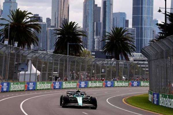 Aston Martin's Spanish driver Fernando Alo<em></em>nso drives during the first practice session of the 2023 Formula One Australian Grand Prix at the Albert Park Circuit in Melbourne on March 31. - Pic: AFP