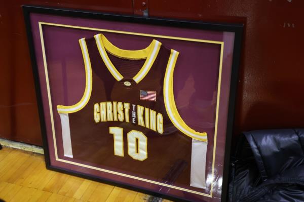 Jose Alvarado's jersey was retired by Christ the King on Friday.