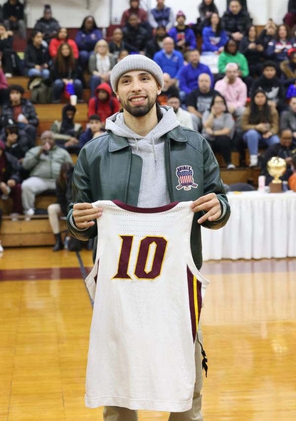 Jose Alvarado's jersey was retired by Christ the King on Friday. 