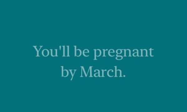 An Instagram advert which says ‘You’ll be pregnant by March