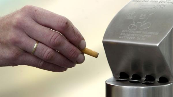 A cigarette is stubbed out in Auckland, New Zealand