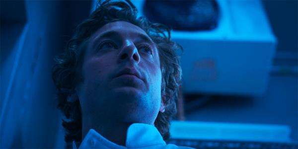 Low angle shot of Jeremy Allen White as Camy in The Bear season 2 finale