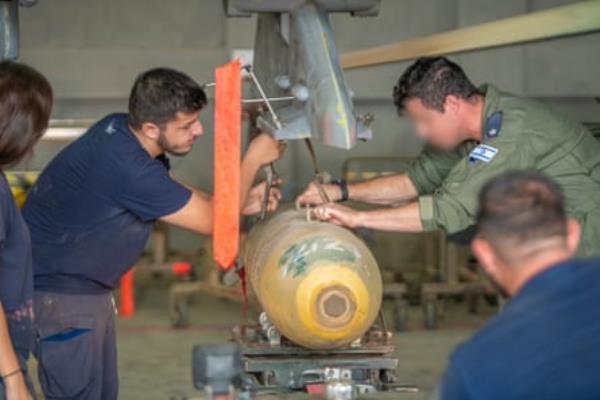 Israeli Air Force shared an image of the M117 dumb bomb on Oct 12 with the caption on X: “arming and co<em></em>ntinuing the series of attacks.”