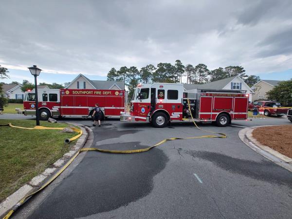 Southport Fire Department was dispatched to an aircraft that crashed into a residential structure on Frying Pan Road.