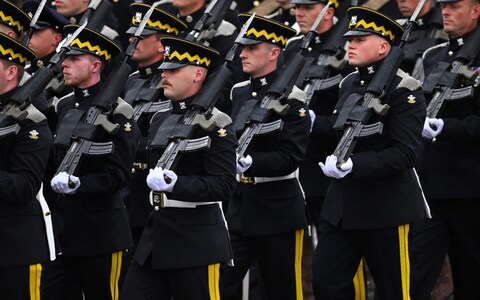 Members of the Royal Scots Dragoon Guards at the Coro<em></em>nation of King Charles and Queen Camilla