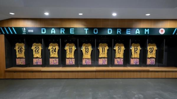 The St Patrick's Athletic dressing room including Sam Curtis' no 22 jersey before the FAI Cup Final