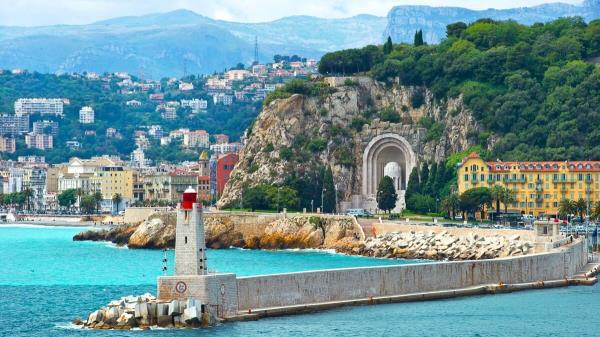 View of mediterranean resort, Nice, France