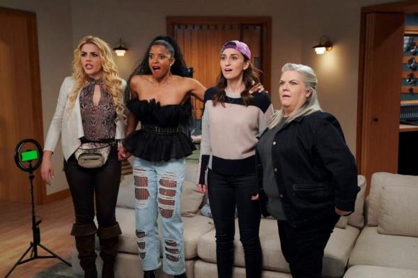 Busy Philipps, Elise Goldsberry, Sara Bareilles and Paula Pell in 