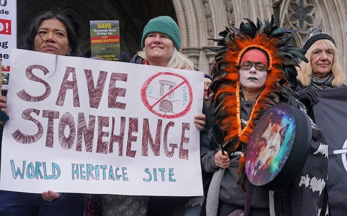 Campaigners outside the High Court 