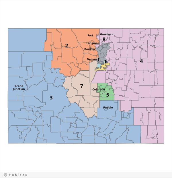 Co<em></em>ngressional Map w/ Districts 