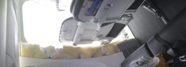 This photo released by the Natio<em></em>nal Transportation Safety Board shows a gaping hole wher<em></em>e the paneled-over door had been at the fuselage plug area of Alaska Airlines Flight 1282 on Sunday, Jan. 7, 2024, in Portland, Ore. A panel used to plug an area reserved for an exit door on the Boeing 737 Max 9 jetliner blew out Jan. 5, shortly after the flight took off from Portland, forcing the plane to return to Portland Internatio<em></em>nal Airport.