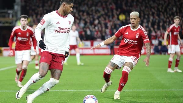 Rashford in action against Forest in the Cup