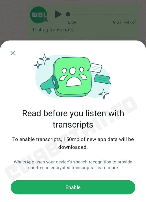 whatsapp voice note transcribe feature wabetainfo whatsapp wabetainfo