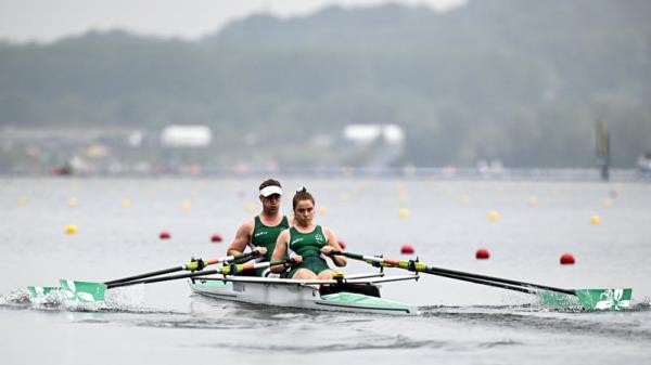 Tiarnán O'Do<em></em>nnell and Katie O'Brien competing at Vaires-sur-Marne Nautical Stadium