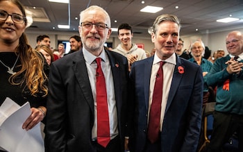 Sir Keir Starmer and Jeremy Corbyn in Harlow, Essex in 2019