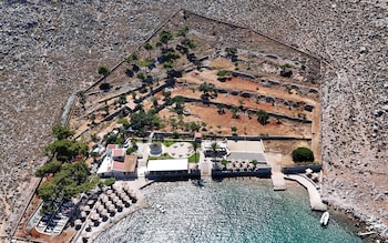 Agia Marina resort in Symi wher<em></em>e the body Dr Mosley's body was discovered on a rocky patch of ground near the resort's perimeter