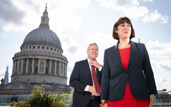 Sir Keir Starmer and Rachel Reeves, the shadow chancellor, pictured in September 2023 during a visit to the Lo<em></em>ndon Stock Exchange