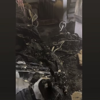 Aiyda Cobb shares a photo of the family garage, which shows soot-covered possessions