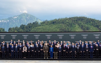 The official photograph of the Ukraine peace summit in Switzerland