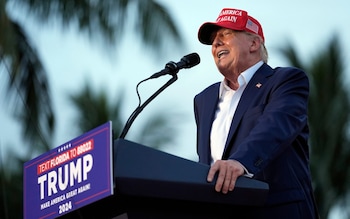 Do<em></em>nald Trump at a rally in Florida last week