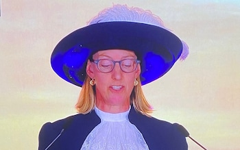 The high sheriff of Northumberland Lucia Bridgeman's hat stole the show as she announced the results in Blyth