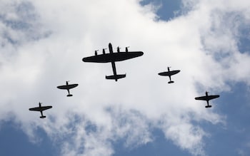 The fly-past, including the Lancaster bomber, in 2023