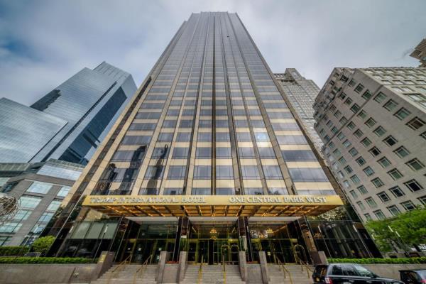 Trump Internatio<em></em>nal Hotel and Tower at Columbus Circle, tall building and skyscrapers in the background.