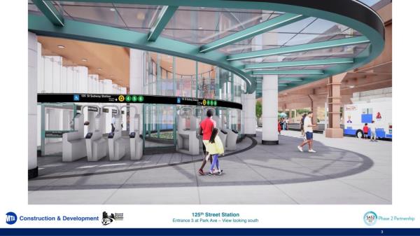 A rendering of a new 125th Street station in Manhattan.