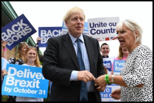 Image ?Licensed to Parsons Media. 13/07/2019. Wyboston Lakes, United Kingdom. Boris Johnson Campaigning in East Anglia. Boris Johnson attends a Co<em></em>nservative party Eastern Hustings event at Wyboston Lakes, Liz Truss, Nadine Dorries, part of his bid to become the new Leader of the Co<em></em>nservative Party and Britain's new Prime Minister. Picture by Andrew Parsons / Parsons Media