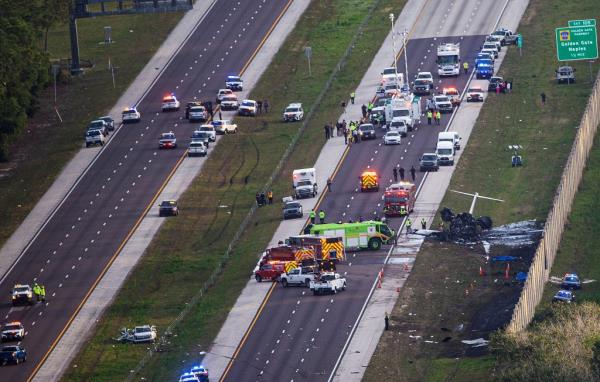 While the FAA investigated, the area of I-75 around the crash site would be closed for at least 24 hours, the Collier County Sheriff's Office.