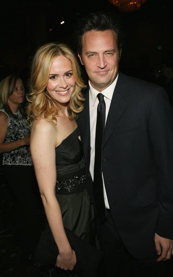 Sarah Paulson and Matthew Perry pose at the 9th Annual Dinner Benefitting the Lili Claire Foundation at the Beverly Hilton Hotel on Oct. 14, 2006, in Beverly Hills.  