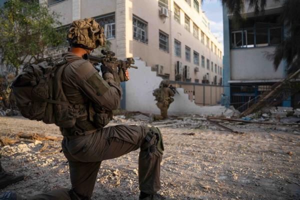 An Israeli soldier operates in the Gaza Strip during a temporary truce between Israel and Hamas on Nov. 29. 2023.