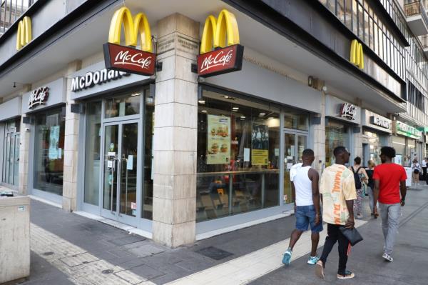  The exterior of McDonald's on July 23, 2023 in Bari, Italy.