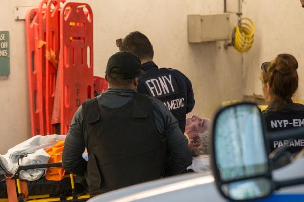 Jeffrey Epstein  is brought into Downtown Hospital after being removed from the Federal Manhattan Detention Complex Saturday, Aug. 11, 2019,