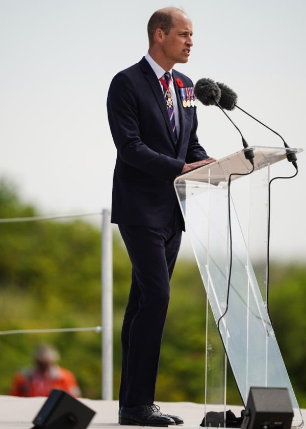 Prince William speaking at a D-Day event in France