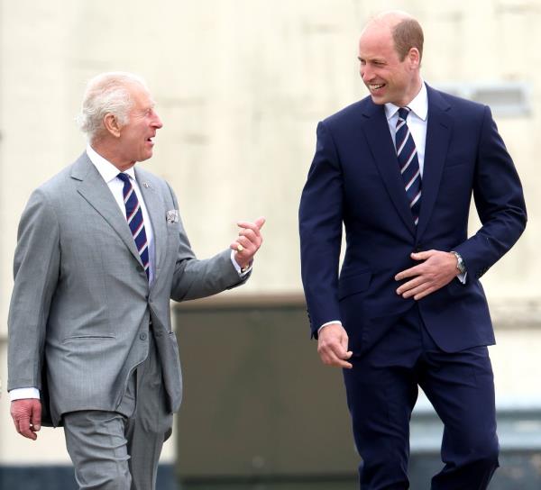 King Charles and Prince William in Hampshire, England