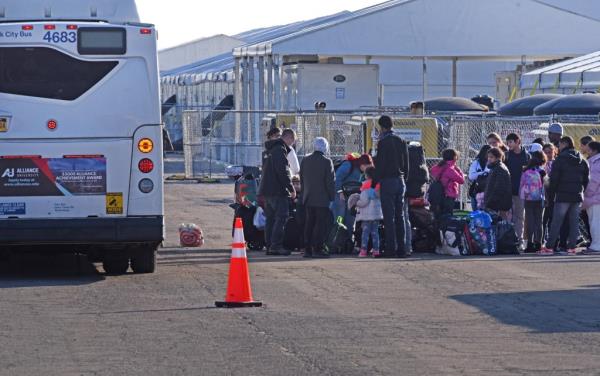 The first of a<em></em>bout 1,900 migrants moved to Floyd Bennett Field in November amid an influx of migrants into the city.