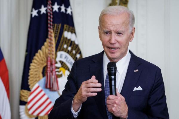 United States President Joe Biden during a reception ho<em></em>noring US Chiefs of Missions in the East Room at the White House on June 13, 2023 in Washington, D.C.