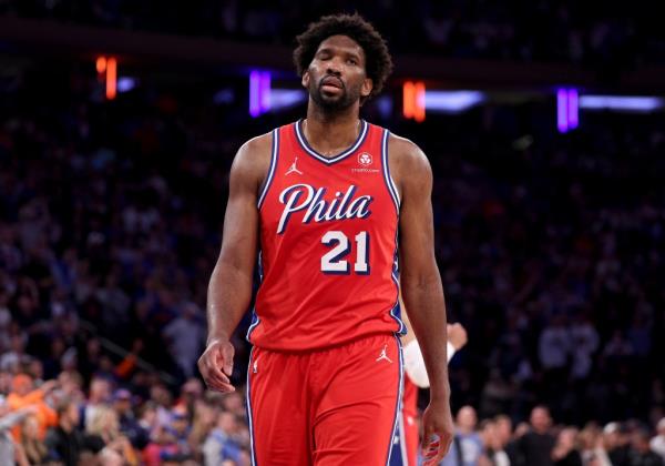 Joel Embiid during Game 1 against the Knicks.