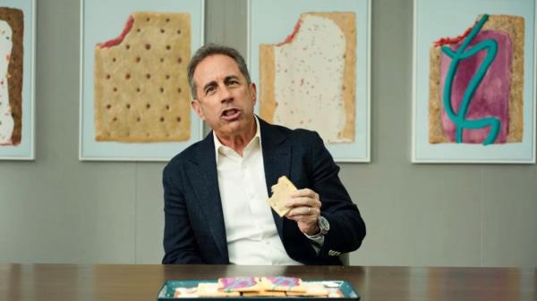 Jerry Seinfeld eating a pop tart. 