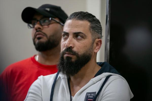 Oday Al-Fayoume, father of Wadea Al-Fayoume, 6, attends a news co<em></em>nference at the Muslim Community Center on Chicago's Northwest Side, Sunday, Oct. 15, 2023.