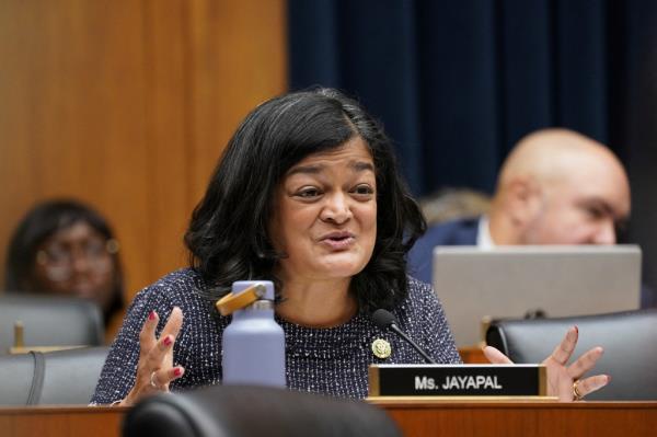 Rep. Pramila Jayapal was one of the several co<em></em>ngressional Democrats that were angered by Biden's missile strikes on Thursday.