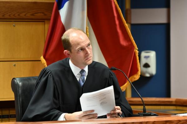 Judge Scott McAfee presides over a hearing in the 2020 Georgia election interference case on Nov. 21.