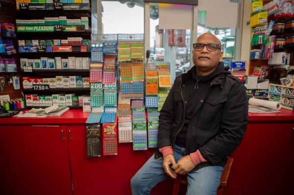 Gautam Das, manager at BP gas on Bell Blvd in Bayside, NY.