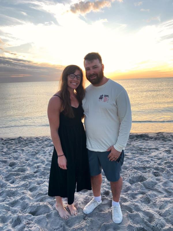 Gober and his wife on the beach