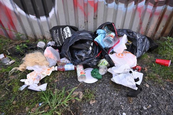 Trash outside of the Kingsbridge Road subway station