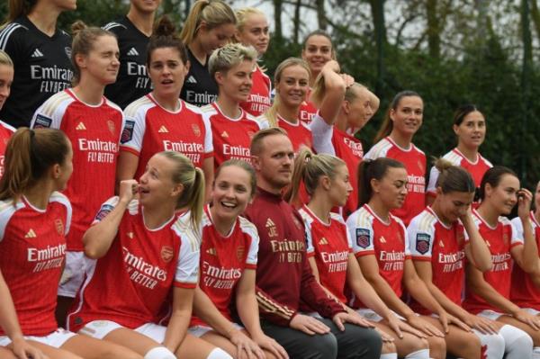 Arsenal Women's Head Coach Jo<em></em>nas Eide<em></em>vall during the Arsenal Women's Official Squad photo